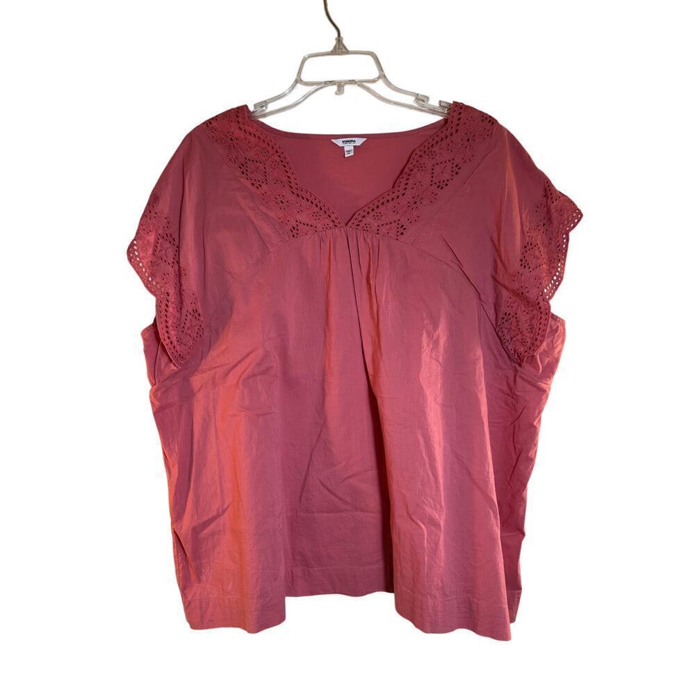 SONOMA Women’s Eyelet Short Sleeve Top / Size: XL - Picture 1 of 7